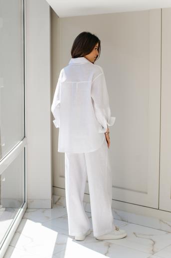 Women's linen shirt Rene White20