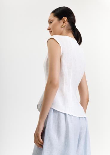 Льняная блуза Bonny White30