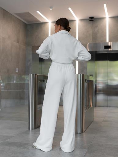 Women's straight knitted pants Joille Milk50