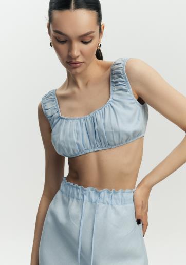 Льняной топ Clara Light Blue30