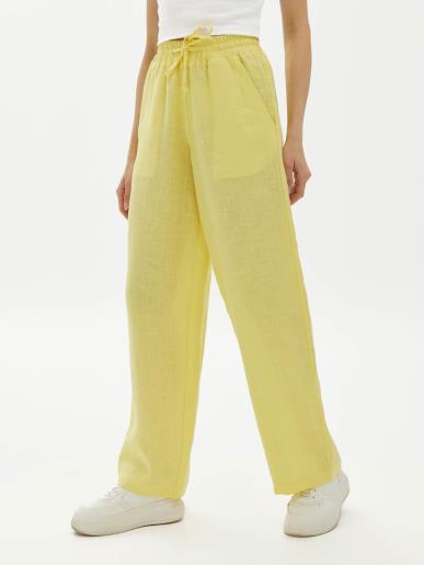 Штани жіночі лляні Lesie Yellow