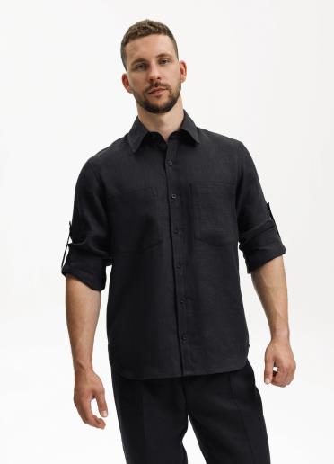 Рубашка мужская льняная Raymond Black40