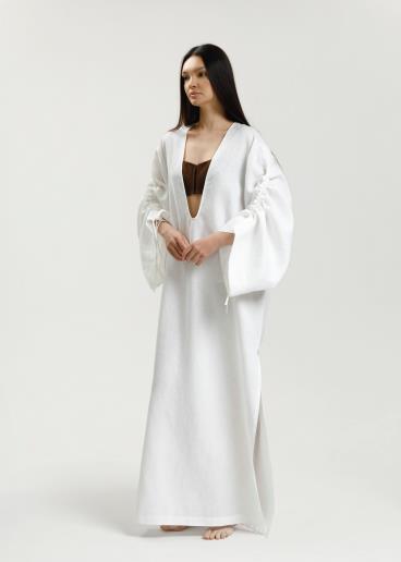 Льняное длинное платье Lilit White