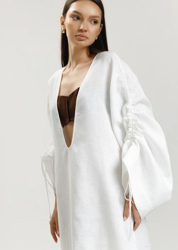 Лляна довга сукня Lilit White30