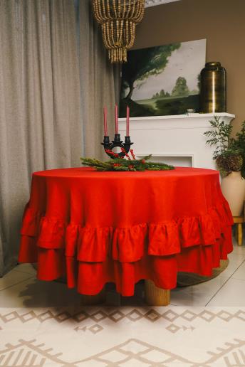 Round tablecloth Red
