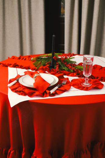 Round tablecloth Red30