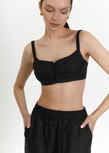 Becca Black Linen Top20