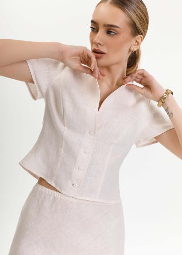 Carol Crem linen blouse20