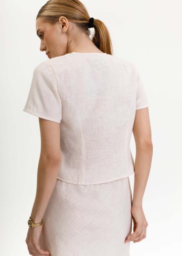 Carol Crem linen blouse40