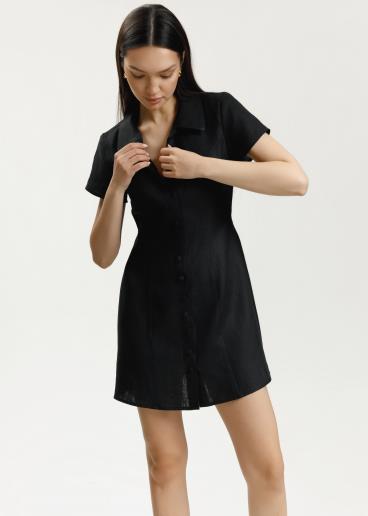 Jordin Black Linen Dress20