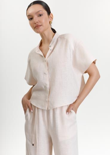 Women's linen shirt Aura Crem