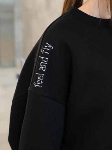 Світшот жіночий утеплений овер Gina Black Fleece20