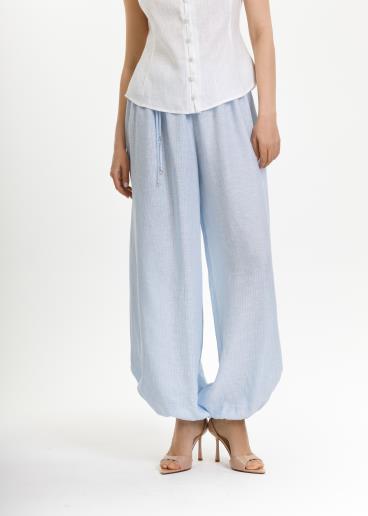 Women's linen pants Sheila Light Blue Stripe20