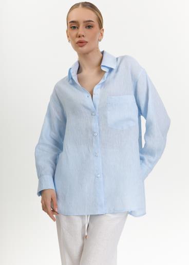 Рубашка женская льняная Dacota Light Blue Melang50