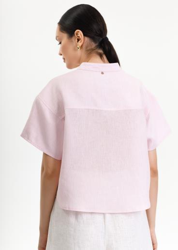 Women's linen shirt Aura Pink Melange40