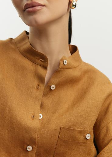Women's linen shirt Francine Bronze40