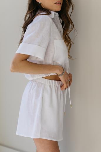Women's linen shirt Eve White30