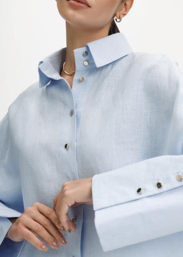 Women's linen shirt Hilda Light Blue30