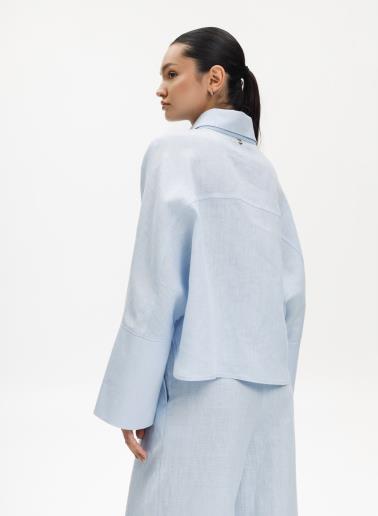 Women's linen shirt Hilda Light Blue50