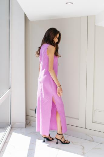 Frida Fuchsia bias-cut linen dress30