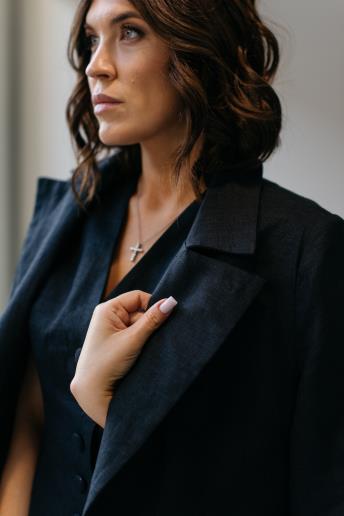 Women's linen jacket Charly Black30