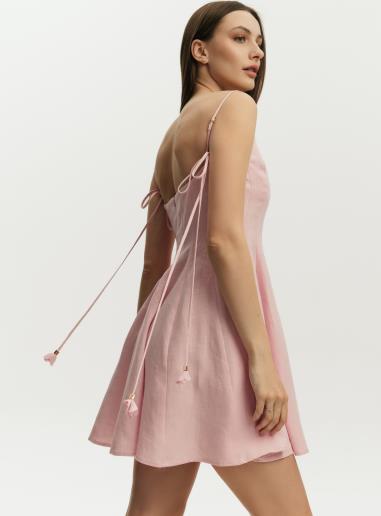Women's linen dress Caroline Pink40