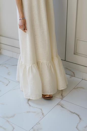Ursule Milk linen maxi dress30