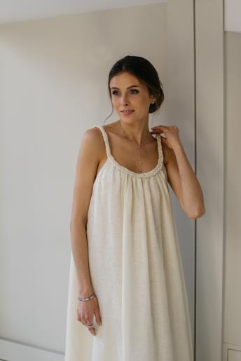 Ursule Milk linen maxi dress40