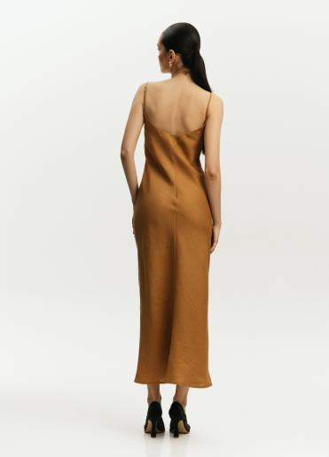 Women's linen dress Alida Bronze40