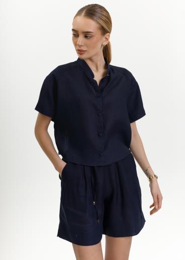 Рубашка женская льняная Aura Navy40