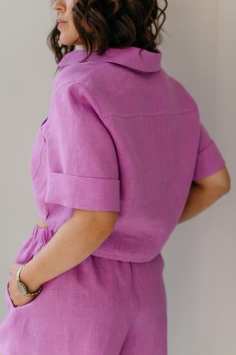 Льняная женская рубашка Eve Fuchsia30