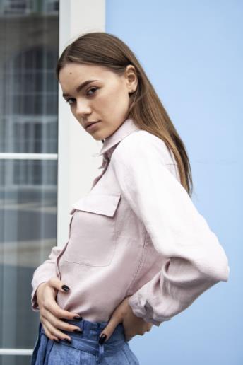 Women's linen shirt Viola Collar Pink40