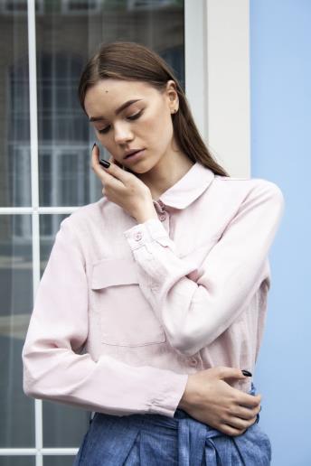 Women's linen shirt Viola Collar Pink30