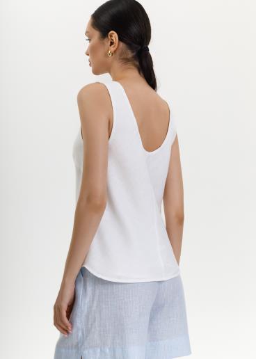 Linen top Mor White30