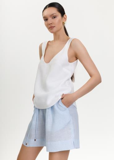 Linen top Mor White40