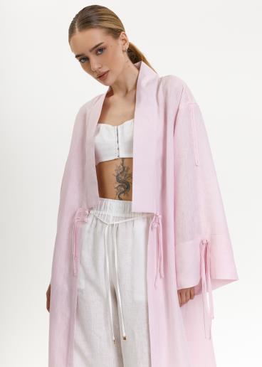 Women's linen kimono Courtney Pink Melange30