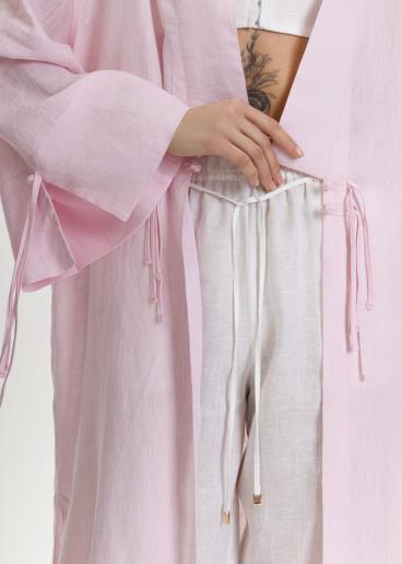 Women's linen kimono Courtney Pink Melange40