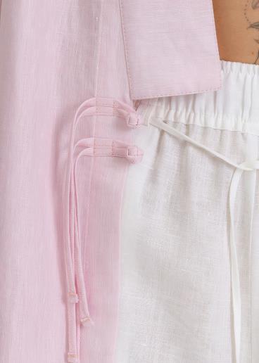 Women's linen kimono Courtney Pink Melange60