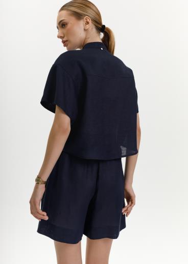 Marie Navy linen shorts20