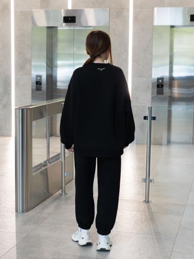 Світшот жіночий утеплений овер Gina Black Fleece30