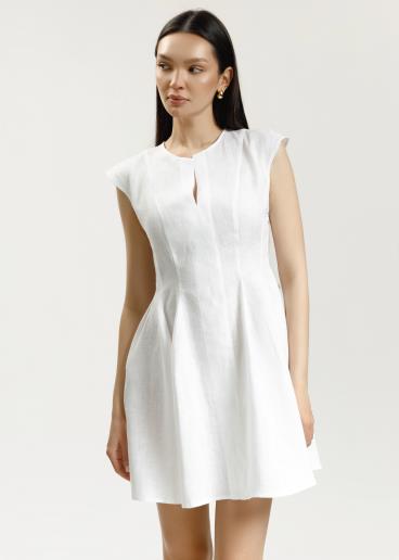 Cynthia White linen dress40