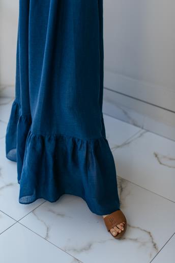 Linen maxi dress Ursule Seawave Blue40