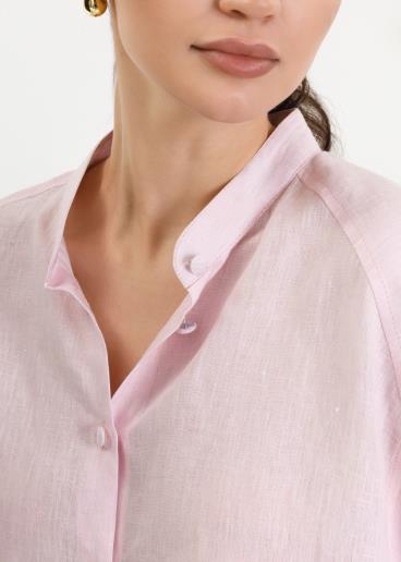 Women's linen shirt Aura Pink Melange30