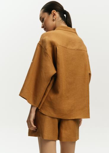 Women's linen shirt Francine Bronze20