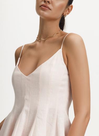 Women's linen dress Caroline Peach30